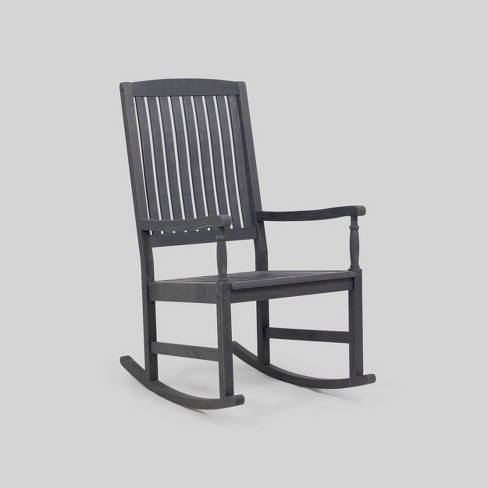 Arcadia Acacia Wood Rocking Chair Dark Gray - Christopher Knight Home ...