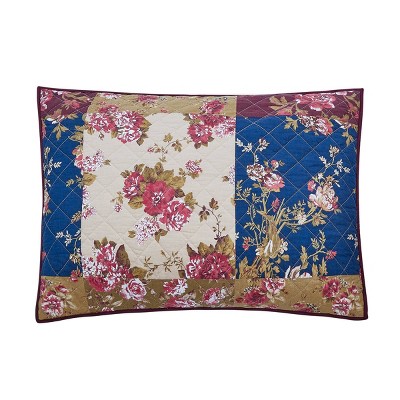 Full Red Cotton Reversible Quilt Set with Shams