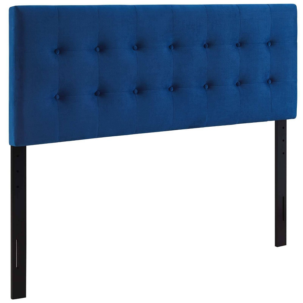Photos - Bed Frame Modway Full Emily Tufted Performance Velvet Headboard Navy: Adjustable Height, Elegant Centerpiece, Stain-Resistant 
