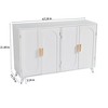 Okak 2 Glass Doors Kitchen Cabinet with Unique Bell Handle Sideboard Cabinet with 2 Shelves and Drawer - 2 of 4