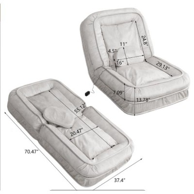 Vynxaria Adjustable Upholstered Human Dog Bed & Bean Bag Sofa with Massage Pillow