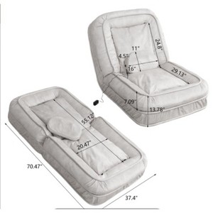 Vynxaria Adjustable Upholstered Human Dog Bed & Bean Bag Sofa with Massage Pillow - 1 of 4