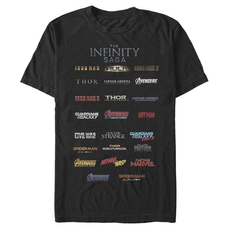 Men's Marvel Infinity Saga Movie Titles T-Shirt, 1 of 5