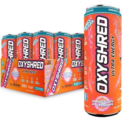 EHPlabs OxyShred Energy Drink - Zero Sugar, Zero Calories, with Amino Acids, Vitamin C, Green Tea Extract & Clean Caffeine - Proton Plasma (12-Pack)