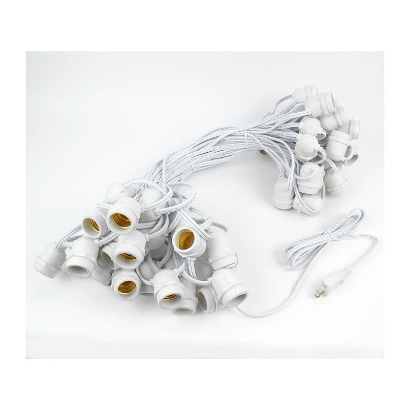 Novelty Lights Edison Outdoor String Lights with 50 In-Line Sockets White Wire 100 Feet, 5 of 7