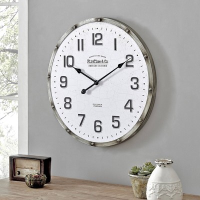 New Westminster Clock Company Large 20" Wall Clock Grey Need AA Batterie 
