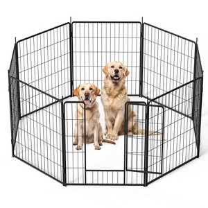 Gsluuk Dog Playpen Indoor Outdoor, 32" Height 8 Panels Fence with Anti-Rust Coating - 1 of 1