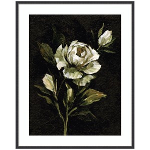 Kate and Laurel Framed Art Moody Floral 2 by Annie Quigley, 33x41, Stylish Black Narrow - 1 of 4