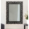 HomeRoots 47" Black  Floral Carved Solid Wood Framed Accent Mirror - 2 of 4