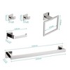 ChicFurnit Bathroom Towel Holder 5 Piece Set for Stylish Organization and Versatile Home Use, Silver, 24.3"*6.2"*3.3" - 3 of 4