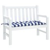 vidaXL Blue and White Striped Garden Bench Cushion - 39.4"x19.7"x2.8" - Water-Resistant Oxford Fabric with Hollow Fiber Filling and Non-Slip Design - 3 of 4