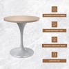 LeisureMod Verve 27" Round Dining Table - MDF Wood Top with Modern White Pedestal Base Accent Side Table for Kitchen and Home - 2 of 4