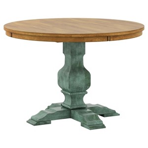 South Hill Round Pedestal Base Dining Table - Deep Aqua - Inspire Q, Blue