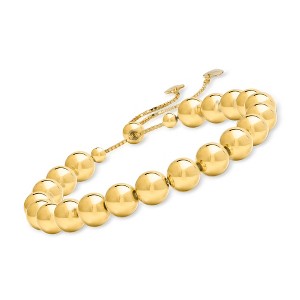 Ross-Simons 8mm Italian 18kt Gold Over Sterling Bead Bolo Bracelet Size - 1 of 4