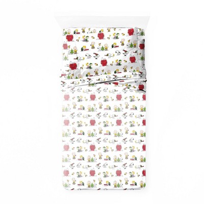 Twin Peanuts Snoopy Flannel Sheet