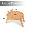 Tirrinia Portable Picnic Table with 2 Wine Glasses Holder, Functional Bamboo Snack Tray Table, Perfect for Couples, for Picnic, Beach (12.5" x 12.5") - 2 of 4