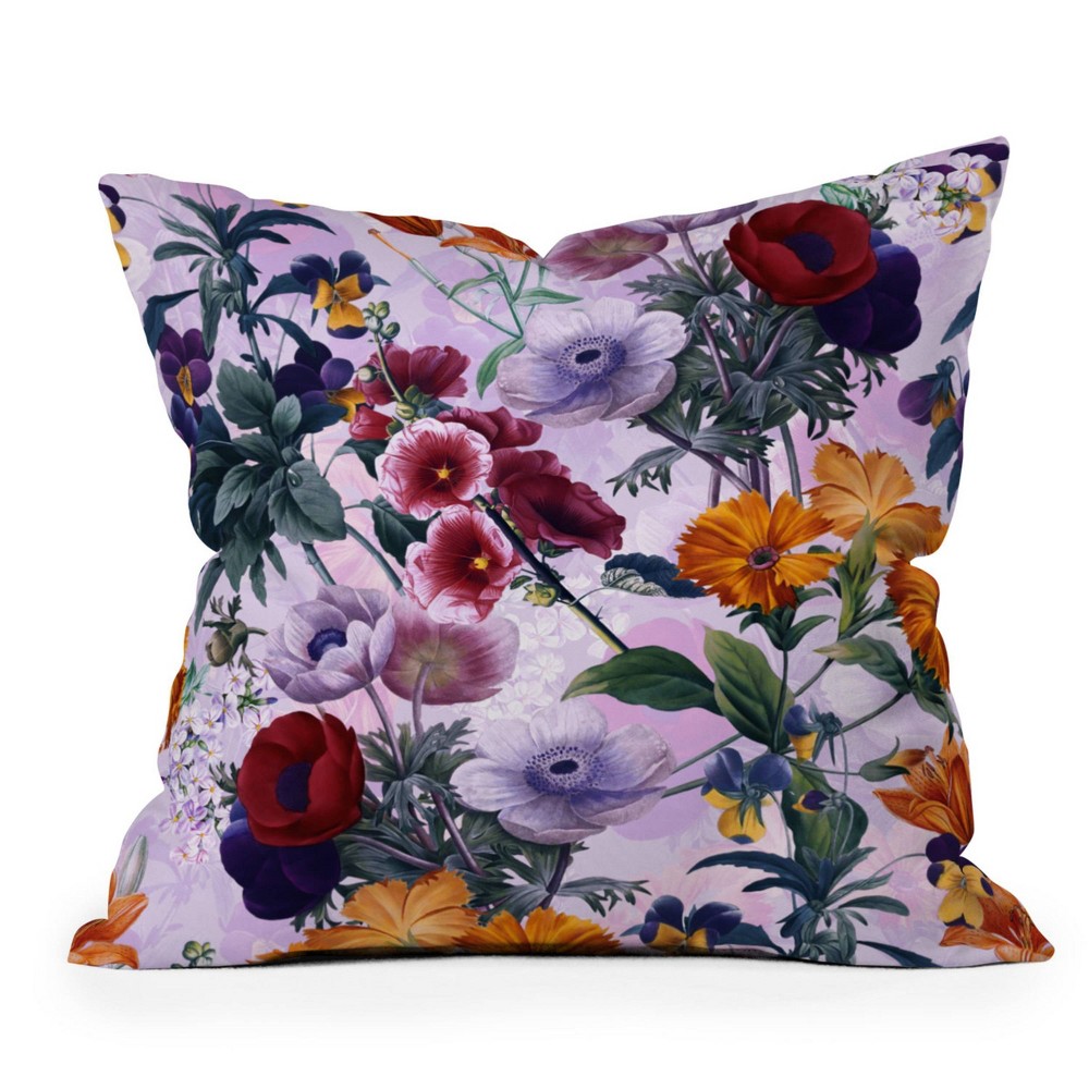 Photos - Pillow Deny Designs 18"x18" Burcu Korkmazyurek Vintage Garden xi Square Indoor Throw 