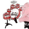 Toy Time Kids' Drum Set - 7 Piece Set with Bass Drum with Foot Pedal, Tom Drums, Cymbal, Stool and Drumsticks - Red - image 4 of 4