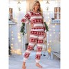 INSPIRE CHIC Women's Pajamas Flannel Printed Long Sleeve Top and Pants Christmas Sets - 2 of 4