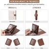 CLUCI Small Wallets for Women RFID Blocking Leather Trifold Compact Credit Card Holder with ID Window Ladies Zipper Coin Purse Beige with Brown - 2 of 3