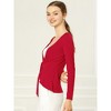 INSPIRE CHIC Women's Tie Front Long Sleeve Crop Ruffle Knit Cardigan Sweaters - 4 of 4