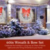 Best Choice Products 60in Pre-Lit Outdoor Christmas Wreath, LED Metal Holiday Décor w/ 206 Lights, Bow - 2 of 4
