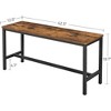 VASAGLE Dining Bench, Pair of 2, Industrial Style, Steel Frame, for Kitchen, Living Room, 12.8 x 42.5 x 19.7 Inches, Rustic Brown + Black - 3 of 4