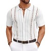 COOFANDY Knit Shirts for Men Casual Short Sleeve Button Down Shirts Summer Beach Stretch Fit Collared Shirts - 2 of 4