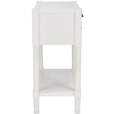 Filbert Distressed White 28'' Wood & Metal Console Table with Storage