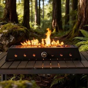 BAOURE 28" Portable Tabletop Fire Pit, 50,000 BTU Outdoor Propane Fire Bowl with Wind Guard for Patio & Balcony - 1 of 4