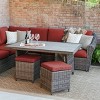 Leisure Made Walton 7pc Wicker Sectional in Red Fabric - 3 of 4