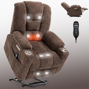 CLIHOME Large Power Lift Recliner Chair with Massage & Heat, Overstuffed Wide Recliners, Heavy Duty Motion Mechanism with USB & Type C Ports - 1 of 4