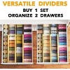 Set of 6 Bamboo Drawer Dividers , 4.65” High, Expandable Organizers for Clothing,Adjustable (17-22" Sizes) - SpaceAid® - 2 of 4