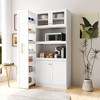 PDTEND Farmhouse Kitchen Pantry Cabinet with Multi-Functional Pull-Out Multi-Tier Shelf and 4 Doors - 4 of 4