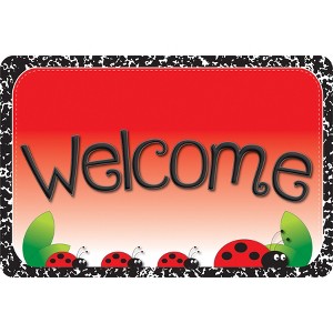 Ashley Productions® The Original Fun Mat™, Welcome Mat, 15.5" x 23.5", Ladybugs Welcome - 1 of 1