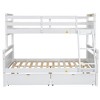 PAGED Full over Full Size Bunk Bed Modern Simple Pine Bed Frame with Storage Drawers, Guardrail and Storage Stairs for Bedroom - 4 of 4