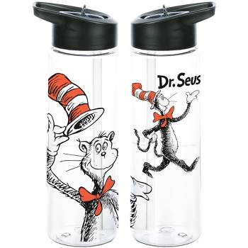 Dr. Seuss The Cat In The Hat Transparent 24 Ounce BPA-Free UV Plastic Water Bottle