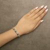 .925 Sterling Silver Created Emerald and Diamond Twist S Link Bracelet - 3 of 4