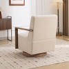 Hrinhom Linen Fabric Swivel Accent Chair,Armchair With Lumbar Pillow - 3 of 4