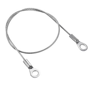 Unique Bargains Stainless Steel Lanyard Cable Eyelets Ended Security Wire Rope Silver 4 Pcs - 1 of 4