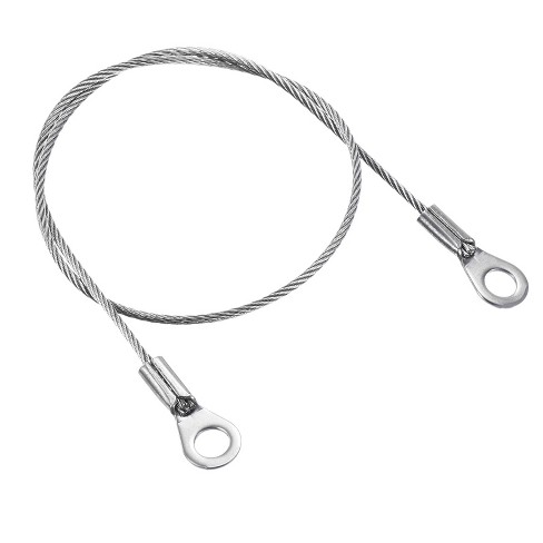 Unique Bargains Stainless Steel Lanyard Cable Eyelets Ended Security ...