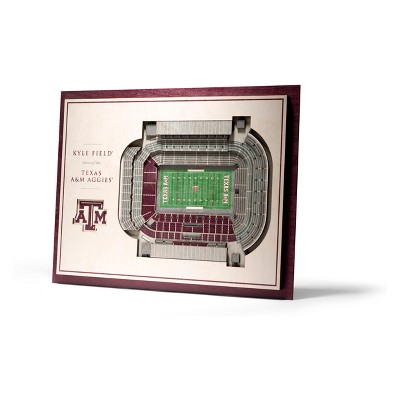 NCAA Texas A&M Aggies 5-Layer Stadiumviews 3D Wall Art