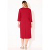 Catherines Women's Plus Size Asymmetrical Bell Sleeve Ponte Dress - 3 of 4