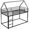 RISOKEYS Twin Over Twin Bunk Bed - Low Bunk Bed Metal Bunk Beds with Ladder and Full-Length Guardrail for Girl & Boy, No Box Spring Needed - Black - 4 of 4