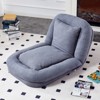 Vynxaria Gray Plush Fabric Folding Floor Chair Set of 1 with 5 Adjustable Positions 90 to 180 Degree Backrest Iron Frame Gaming Meditation Nap Ready - 2 of 4