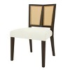 Rattan Armless Dining Chair Set of 2,Upholstered Dining Chair with Rattan Back,Mid Century Rubberwood Dining Chair for Kitchen-Koiai - 3 of 4