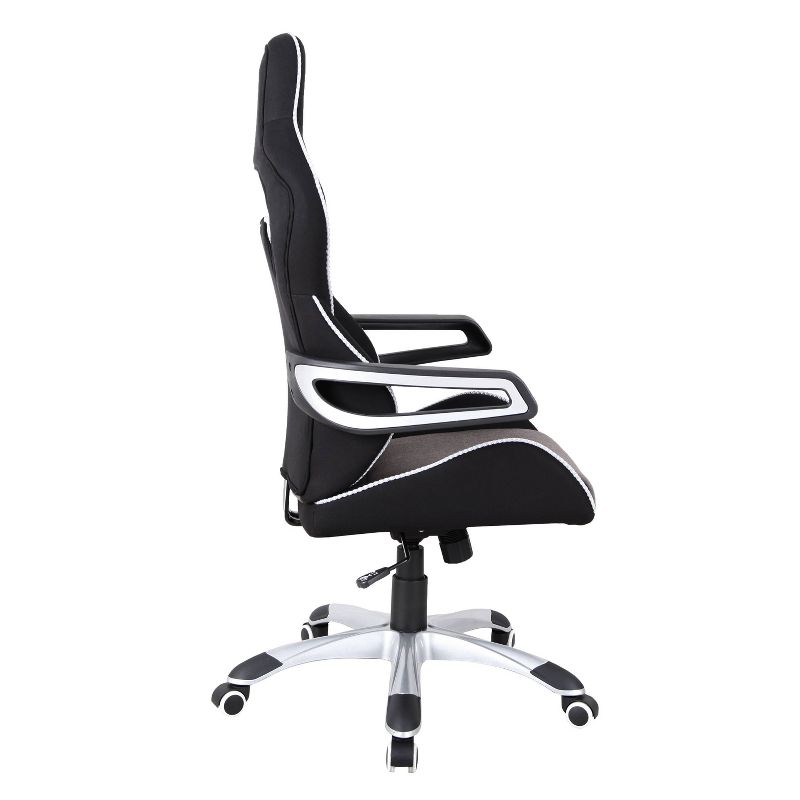 Ergonomic Upholstered Racing Style Home &#38; Office Chair Gray/Black - Techni Mobili, 6 of 9