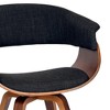 Graz Modern Fabric Chair Charcoal/Walnut Wood - Armen Living - 3 of 4