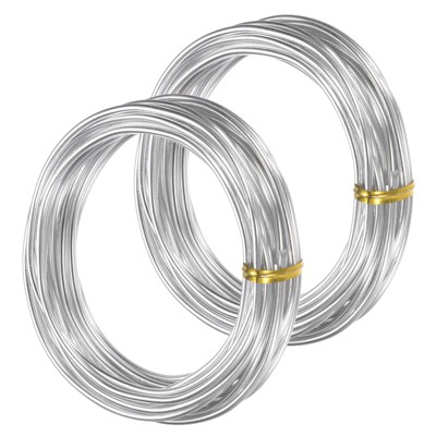 Unique Bargains Aluminum Flexible Anti-rust Bonsai Training Wire 2 Rolls