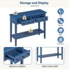 Dexmalle Rustic Console Table with Drawers and Open Shelf,Navy Blue - 4 of 4